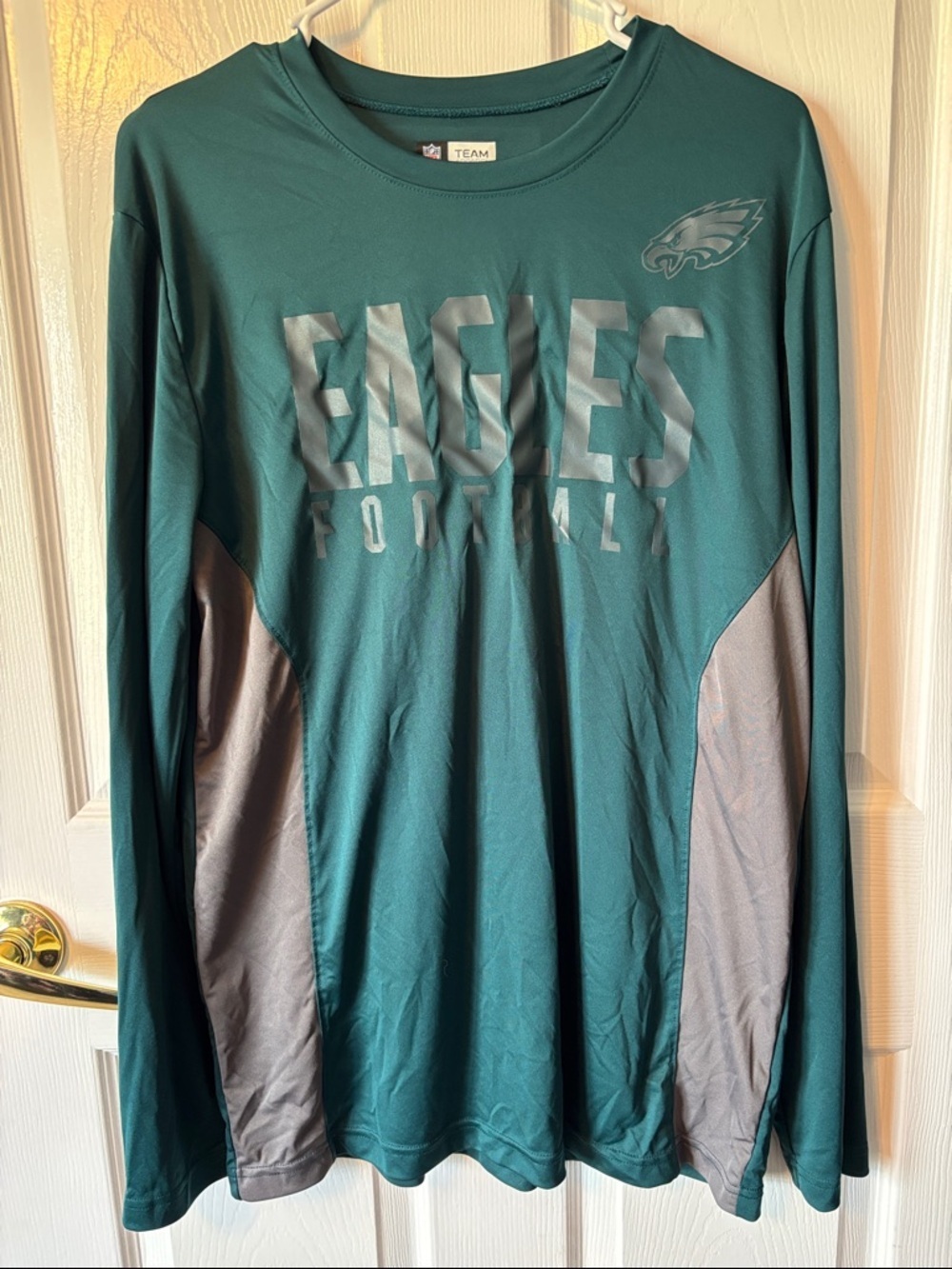 NFL Philadelphia Eagles Long Sleeve Shirt - Green and Gray